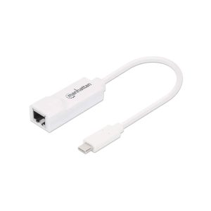 Manhattan (CV265)  USB-C to Gigabit Network Adapter USB 3.2 Gen1 10/100/1000 Mbps Gigabit Ethernet - White
