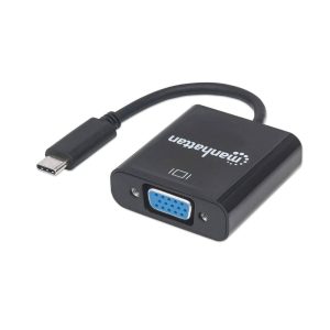 Manhattan (CV295)  USB-C to VGA Converter USB 3.2 Gen 1 Type-C Male to VGA Female - Black