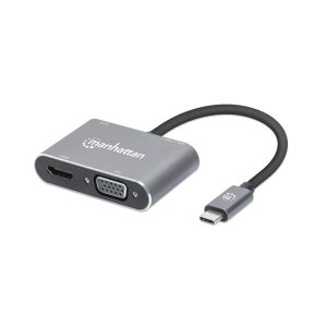 Manhattan (CV326) USB-C to HDMI/VGA 4-in-1 Docking Converter With Power Delivery