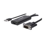 Manhattan (CV445) VGA and USB to HDMI Converter Converts Analog VGA Video and USB Audio to a Digital HDMI Signal - Black