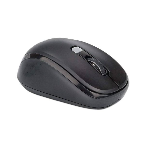 ⁦Manhattan (MO747) Performance Wireless Optical USB Mouse 800/1200/1600 DPI - Black⁩ - الصورة ⁦2⁩