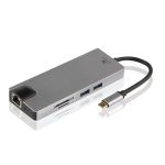 L'AVVENTO (US017) Type-C Hub 8in 1 - 2 USB 3.0, HDMI 4K, VGA, TF Card, RJ45 - 87W PD Power Output