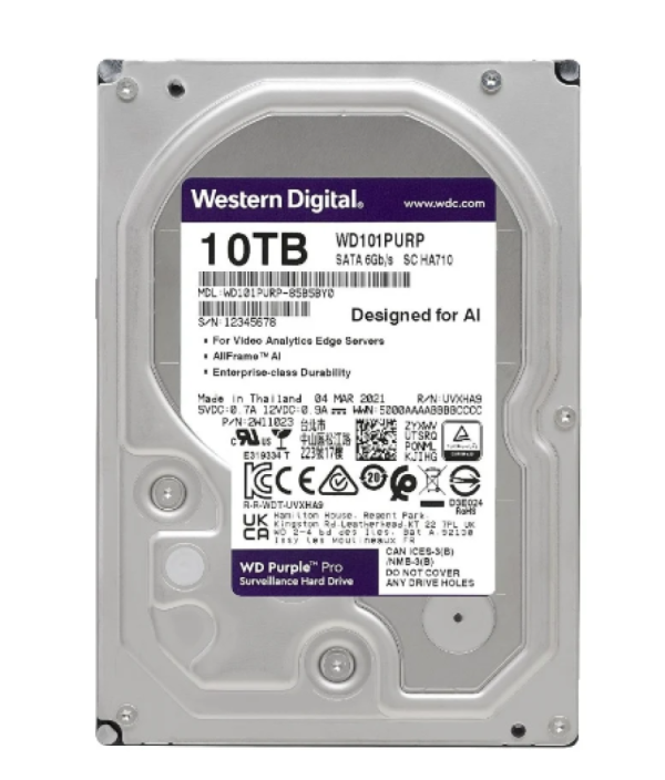 WD Purple 10TB Surveillance Hard Disk Drive 3.5 Inch