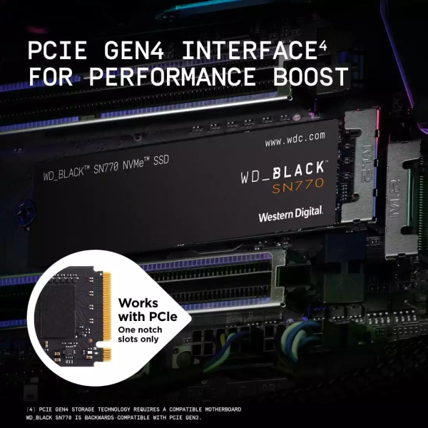 WD_BLACK 2TB SN770 NVMe Internal Gaming SSD Solid State Drive – Gen4 PCIe, M.2 2280, Up to 5,150 MB/s - Image 3
