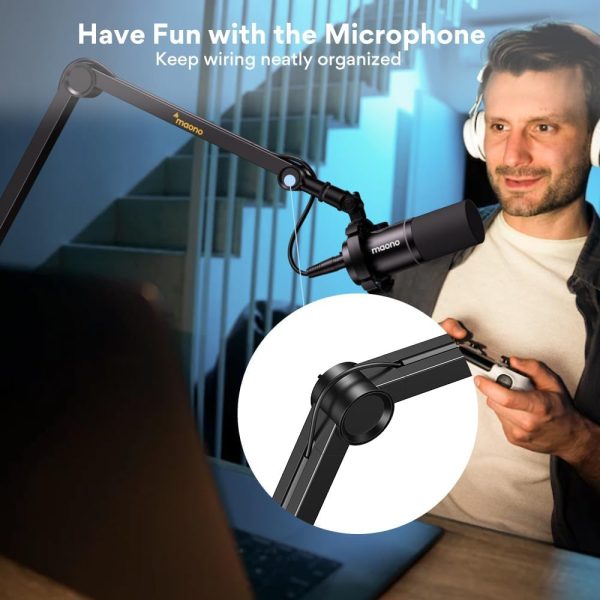 MAONO BA91 Adjustable 360° Microphone Boom Arm Stand – Sturdy Aluminum Alloy, 3-Point Flexibility, Universal Compatibility - Image 7