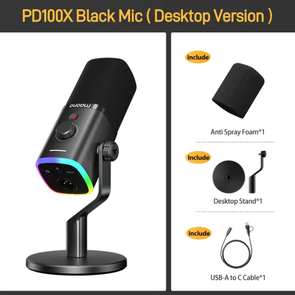 MAONO PD100X USB/XLR Dynamic Microphone For Game Streamers - Image 8