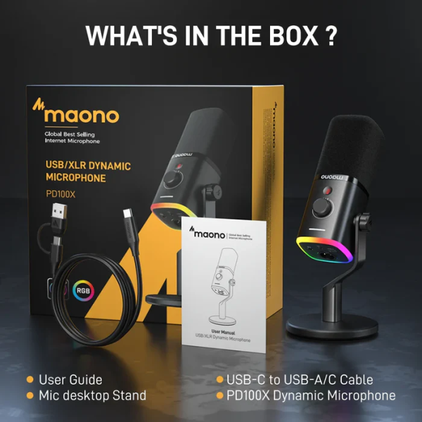 MAONO PD100X USB/XLR Dynamic Microphone For Game Streamers - Image 5