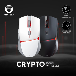 Fantech WGC3 Wireless Mouse Gaming Rechargeable DUAL MODE PIXART 3325 ( Black )