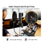Maono AU-PM422 Monitorable USB Condenser Microphone Set Boom ARM Bundle - Image 5