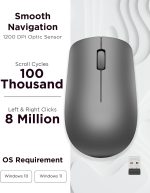 Lenovo 530 Wireless Mouse 1200 DPI -Graphite - Image 3